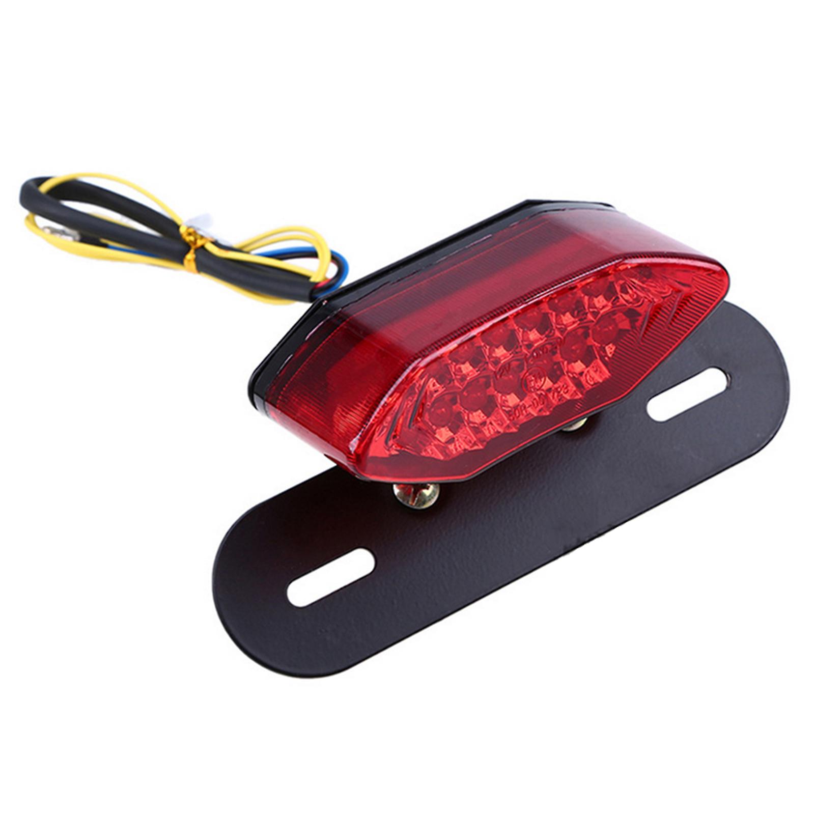 Universal Motorcycle Leds Turn Signals Brake Light Integrated License Plate Tail Lamp Grey 13.3 Inch