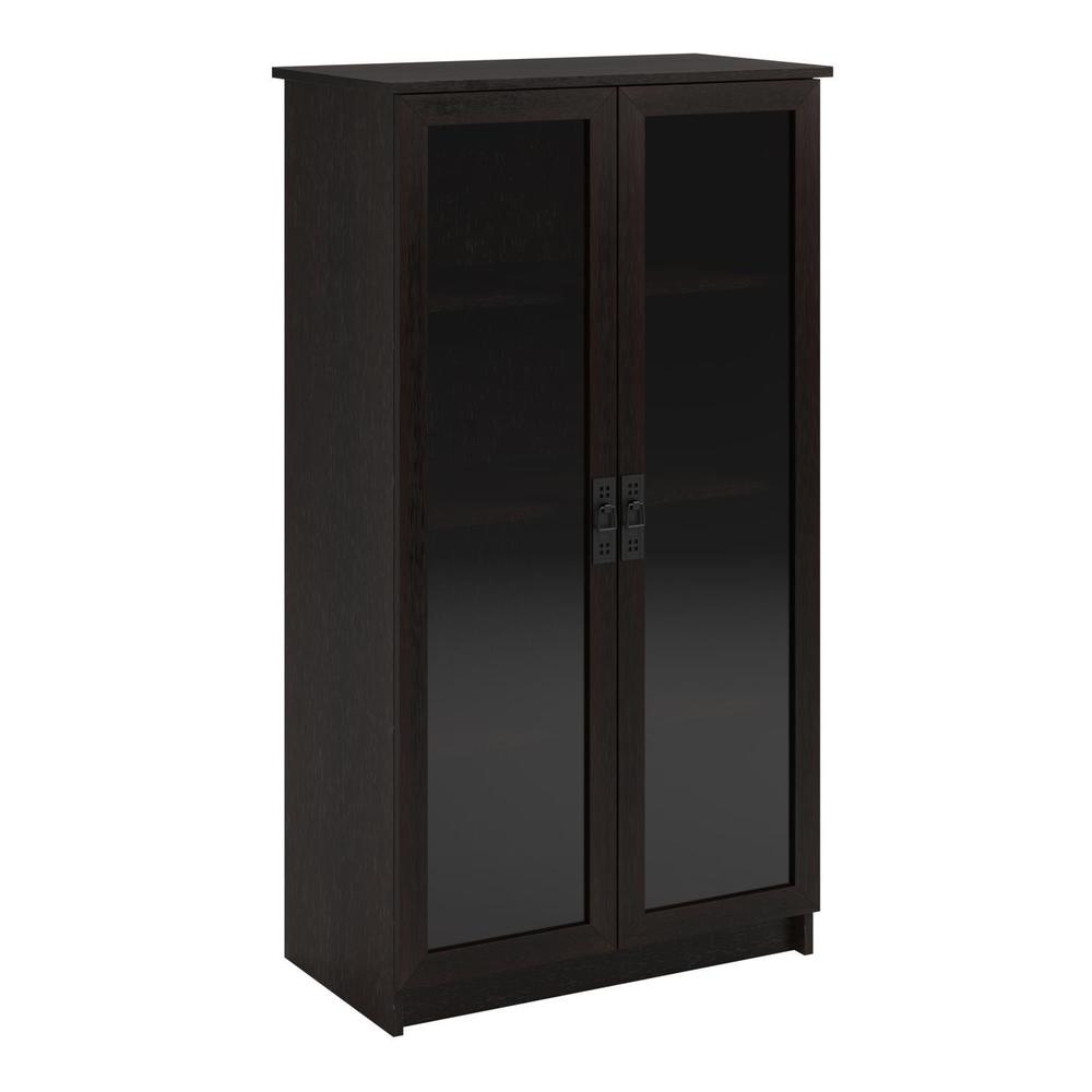 Avenue Greene Walnut Ridge Espresso Glass Door Bookcase