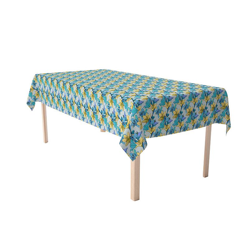 Rectangular Tablecloth， 100% Cotton， 52x104， Floral 93