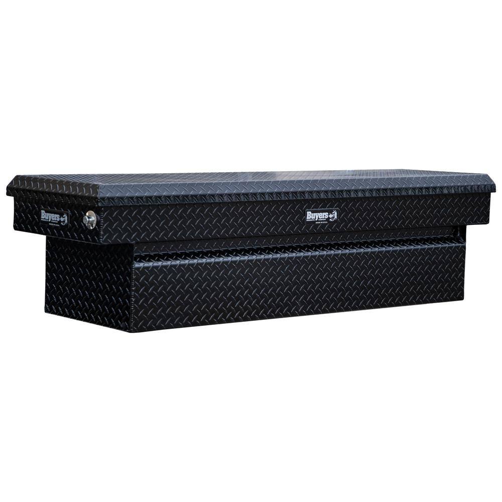 Buyers Products Company 13 in. x 20 in. x 63 in. Black Diamond Tread Aluminum Crossover Truck Tool Box 1729430