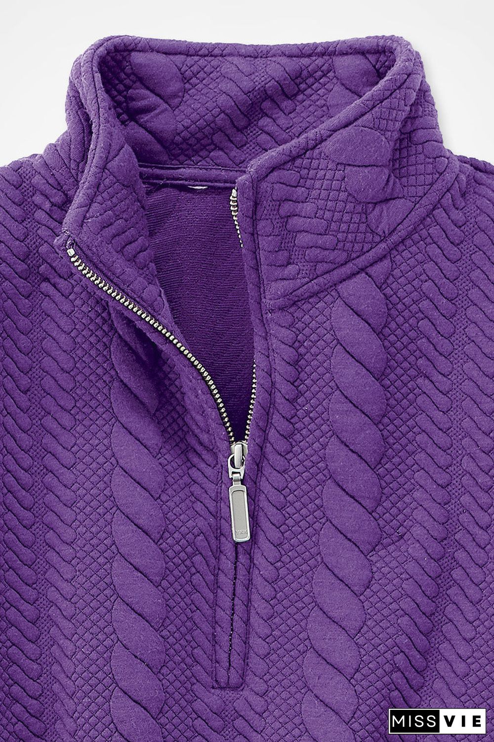 Cabled Quarter-Zip Sweatshirt