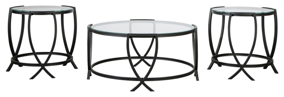 Tarrin Black Occasional Table Set of 3   Transitional   Coffee Table Sets   by Ashley Furniture Industries  Houzz