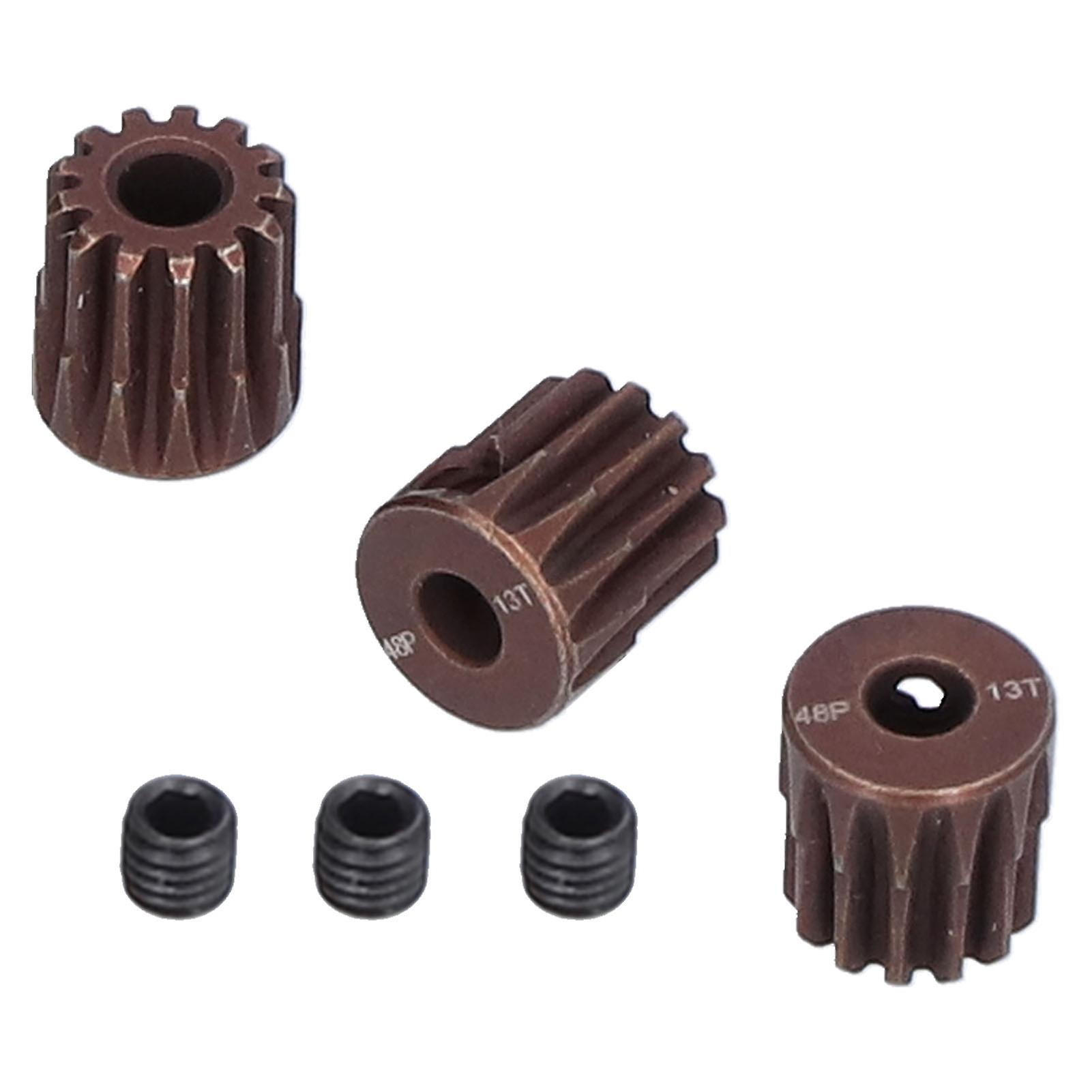 3pcs 48dp 13t Steel Pinion Gear For 1/10 Rc Car 3.175mm Shaft Brushless/brushed Motor