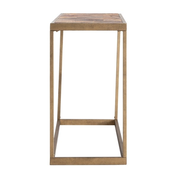 SEI Furniture Darren Farmhouse Reclaimed Wood and Metal Console Table