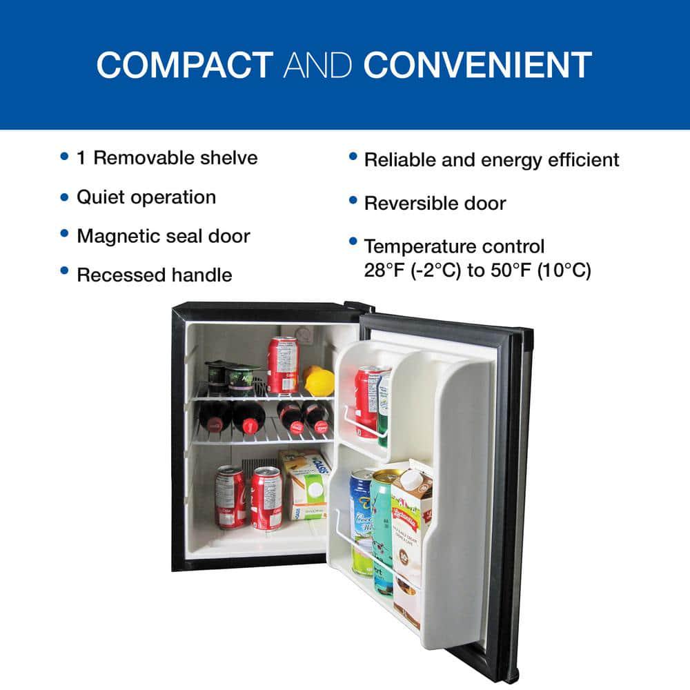 Koolatron Stainless Steel Compact Fridge 176 Cubic Feet ACDC