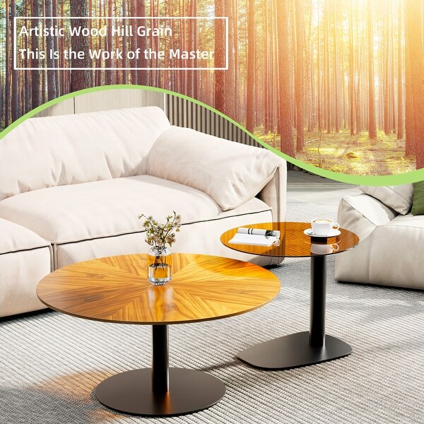 ARTLOGE Coffee Table Round solid wood Warm style Handmade to order Modern Side Tables Living Room/Bedroom/Office Nightstand