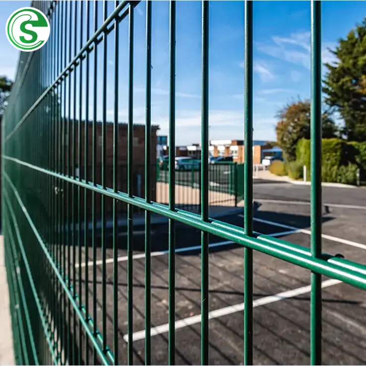 Europe Powder Coated 868 656 Double Wire Mesh Fence Twin Wire Hot Galvanized Welded Wire Mesh Fencing Security Station Fence