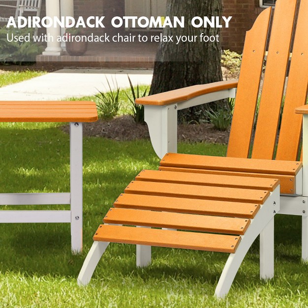 Aoodor Outdoor Adirondack Ottoman Weather resistant Hdpe Patio Footrest For Ultimate Relaxation