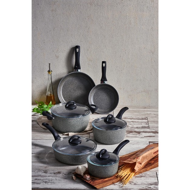 Ballarini Parma By Henckels 10 piece Forged Aluminum Nonstick Cookware Set Pots And Pans Set Granite Made In Italy