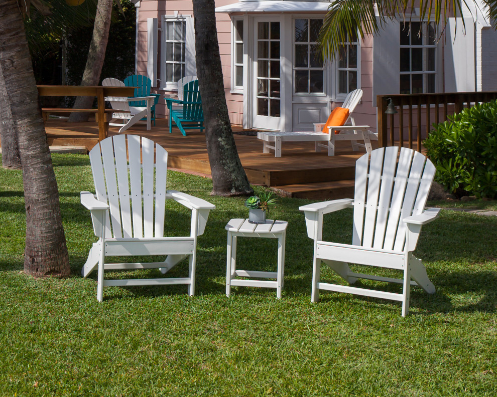 Polywood South Beach Adirondack 3 Piece Set   Transitional   Outdoor Lounge Sets   by POLYWOOD  Houzz