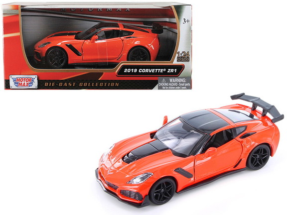 Motormax 2019 Chevrolet Corvette ZR1 Orange with B...