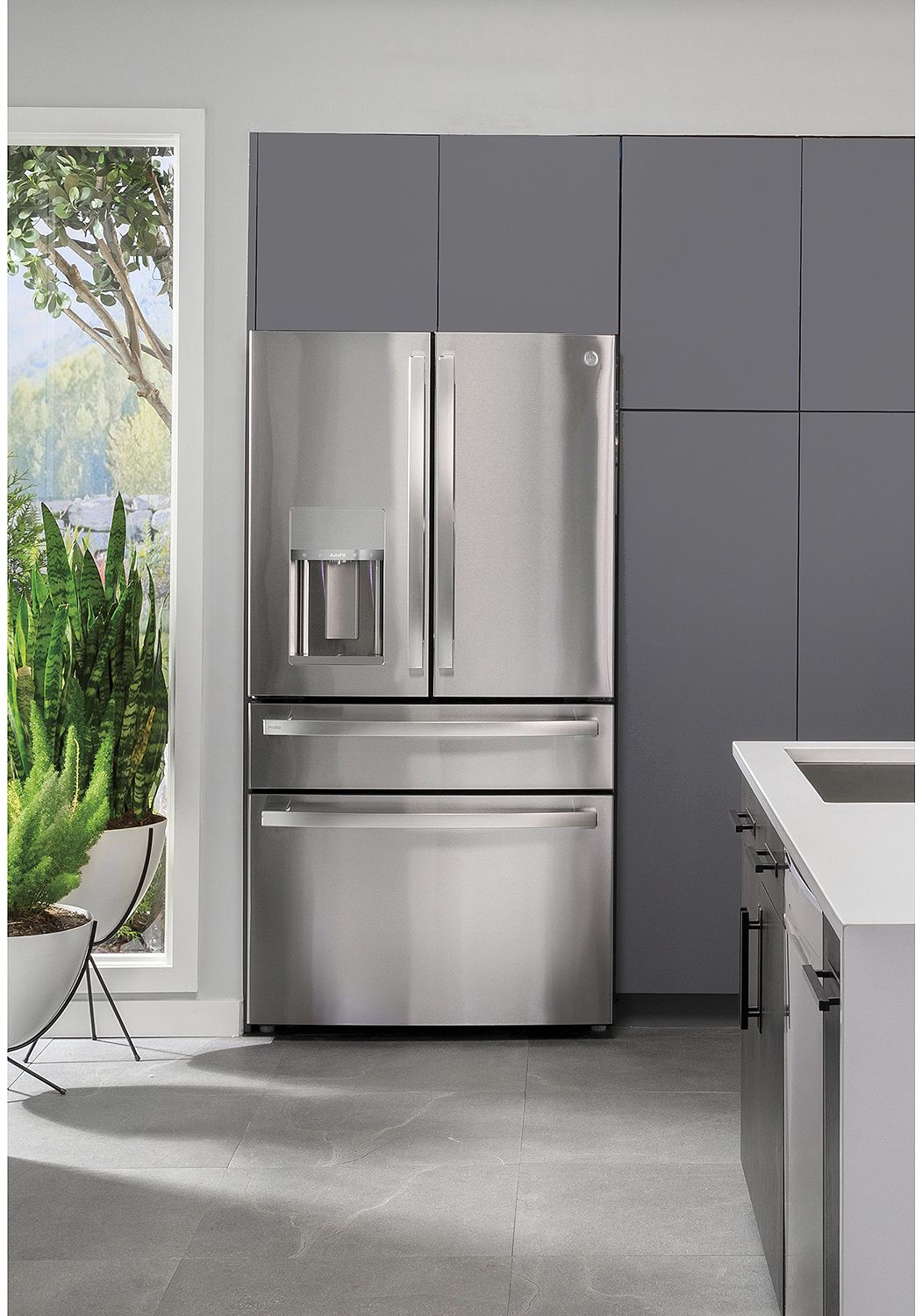 GE Profile 27.9 Cu. Ft. Fingerprint Resistant Stainless Steel Smart 4-Door French-Door Refrigerator With Door In Door