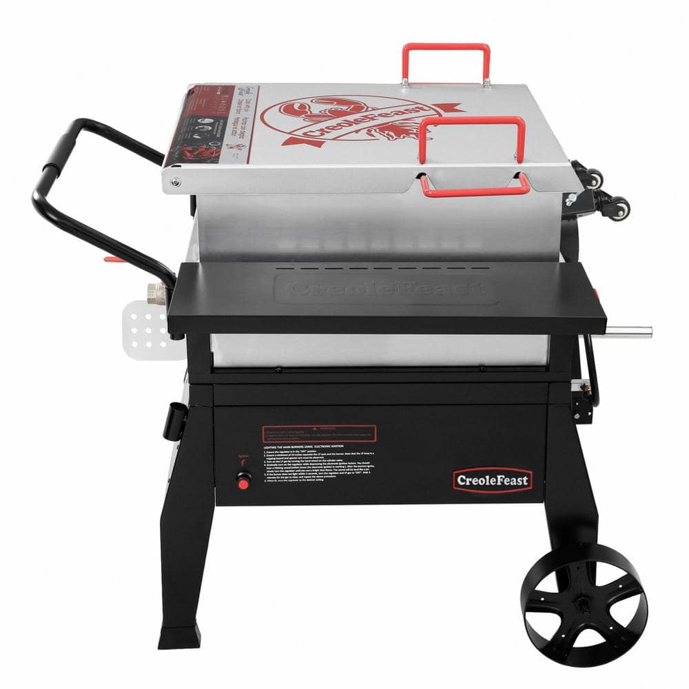 CreoleFeast Single Sack Crawfish Boiler Outdoor Stove Propane Gas Grill Cooker in Black CFB1001A