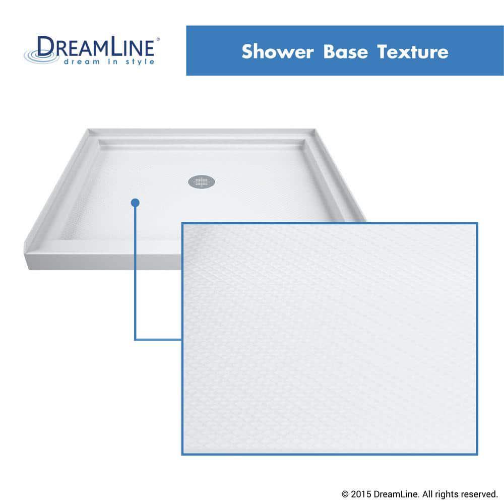 DreamLine SlimLine 42 inx 34 inSingle Threshold Shower Base in White with Center Drain