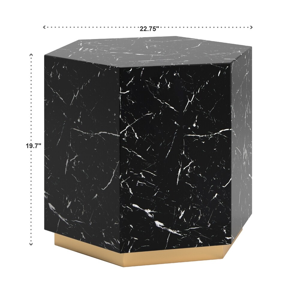 Darcy Faux Marble End Table by iNSPIRE Q Bold