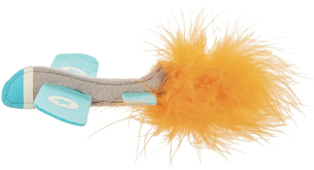 Petlinks Felty Flyer Catnip and Silvervine Launcher Cat Toy， Blue， Medium