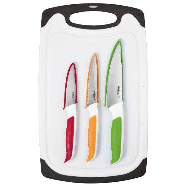 Comfort Cutting Board and 3 Piece Knife Set