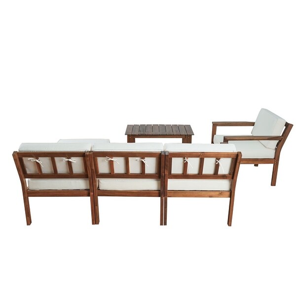 4Piece Wood Patio Conversation Set