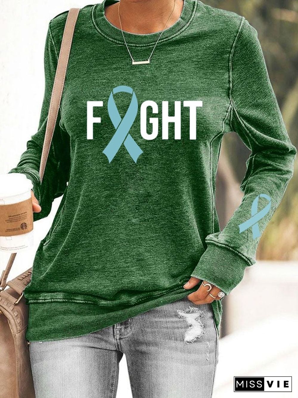 Women's Diabetes Awareness Printed Casual Hoodie