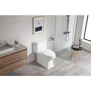 12 in. 1-piece 1.28 GPF Single Flush Elongated Toilet in White Seat Included 22S0902