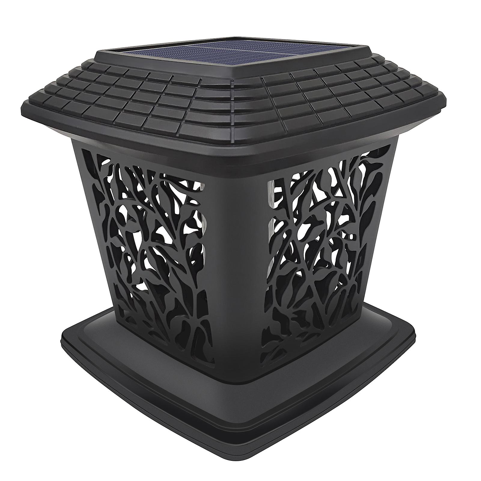 2w Solar Post Cap Fence Light Outdoor Lamp Dynamic Flames Light Effect Lighting Sensitive Light Control/ Ip65 Water Resistance Built-in 1500mah High C