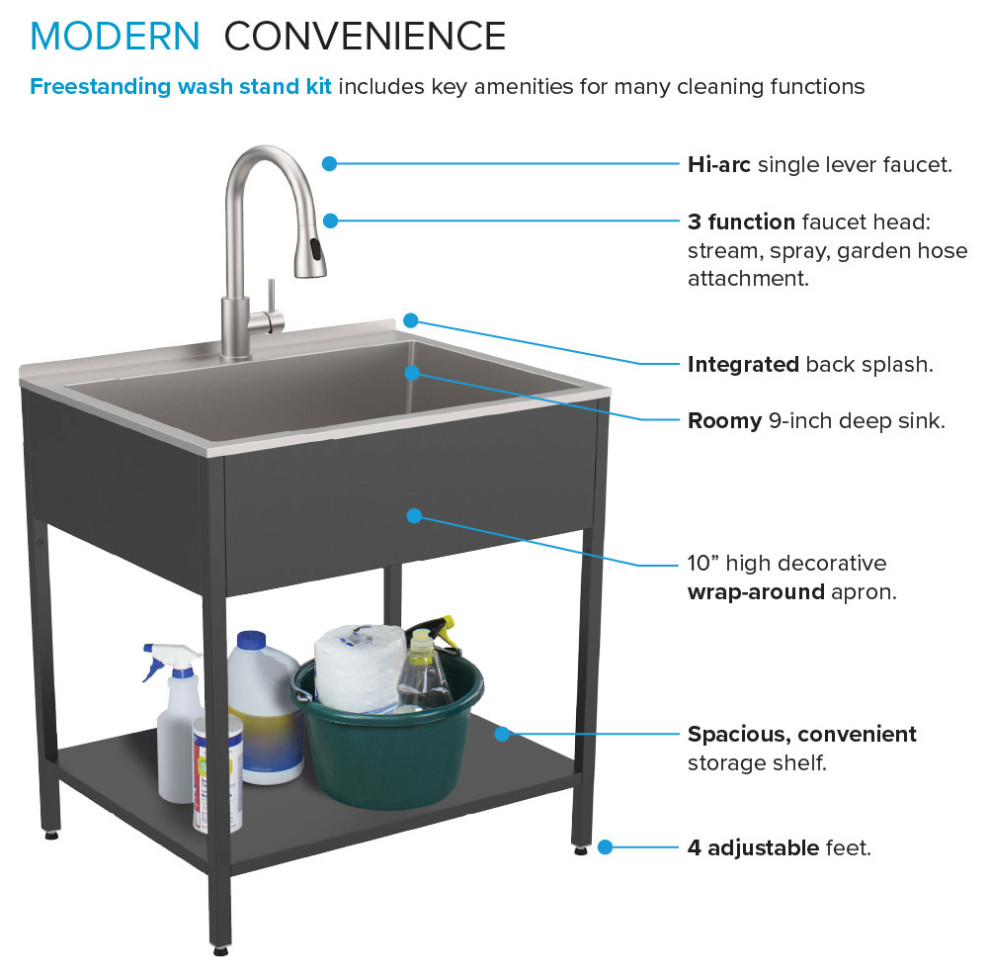 Transolid TRS_EWS 2822S 28 quot  Utility Sinks   by Buildcom  Houzz