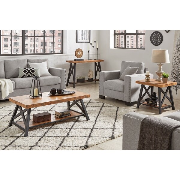 Bryson Rustic X-Base Sofa Entryway Table by iNSPIRE Q Classic