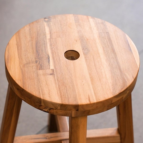 Acacia Wood Stool Round Top Chairs Best Ideas End Tables For Sofas Sub-stool for Living Room Bedside Strong Weight Capacity