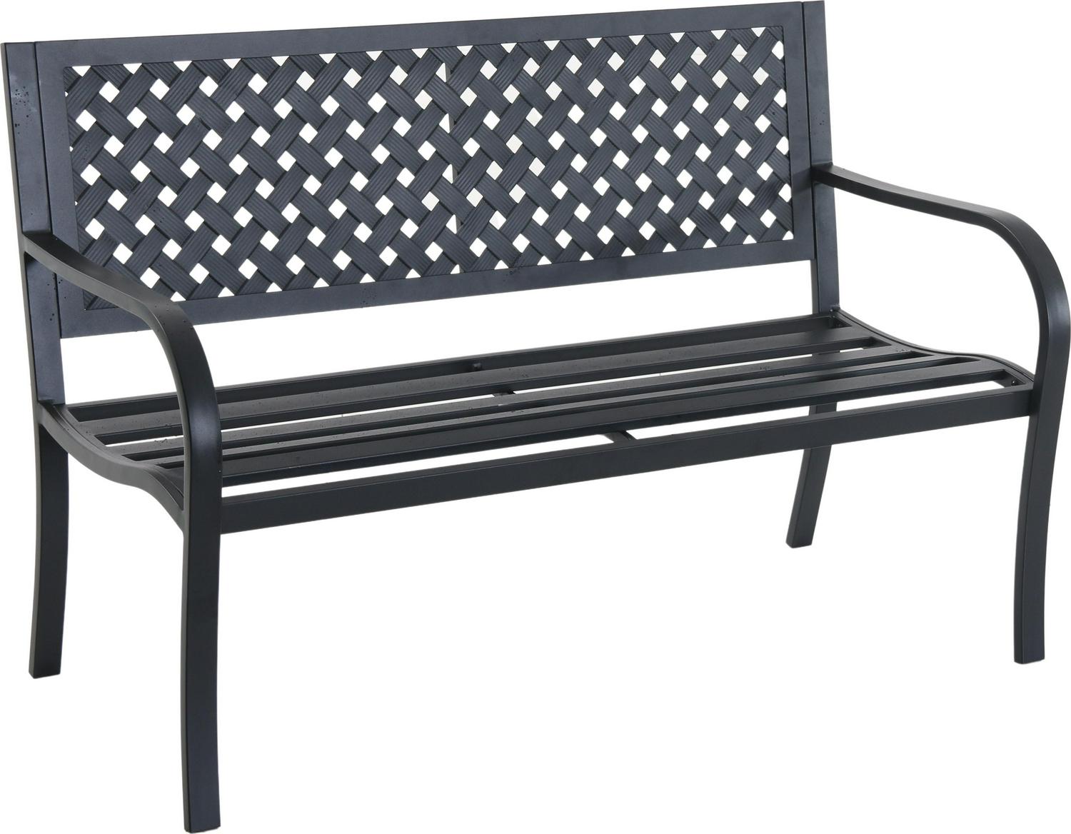 Mainstays Outdoor Durable Steel Bench  Black