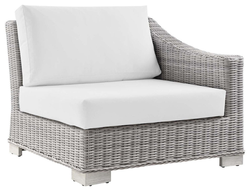 Conway Outdoor Patio Wicker Rattan Right Arm Chair   Tropical   Outdoor Lounge Chairs   by Modway  Houzz