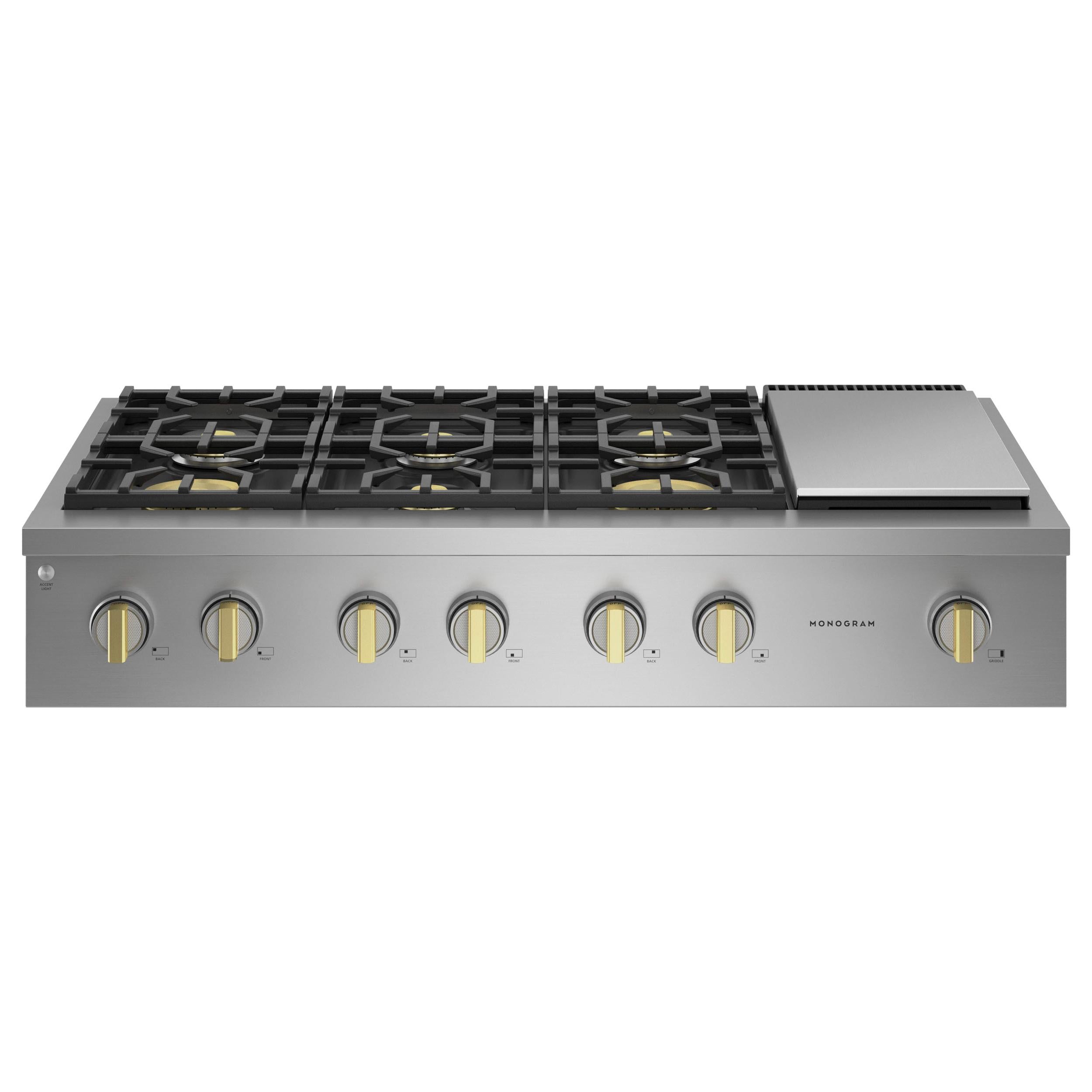 Monogram 48-inch Gas Rangetop with Griddle ZGU486NDTSS