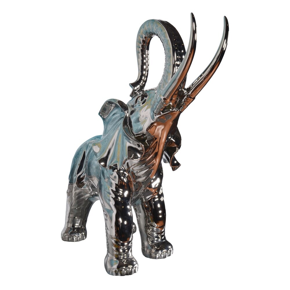 Mirrored Chrome Large Elephant Sculpture