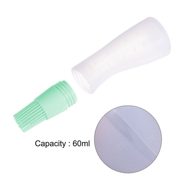 2pcs Silicone Oil Bottle Brush with Cap for Barbecue Cooking Baking， Cyan