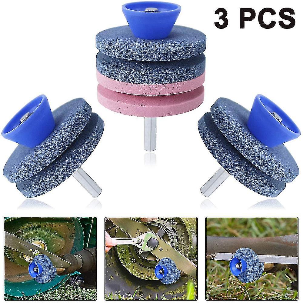 3pcs Grinder For Lawn Mower Knives， Lawn Mower Sharpener， Sharpening Wheel