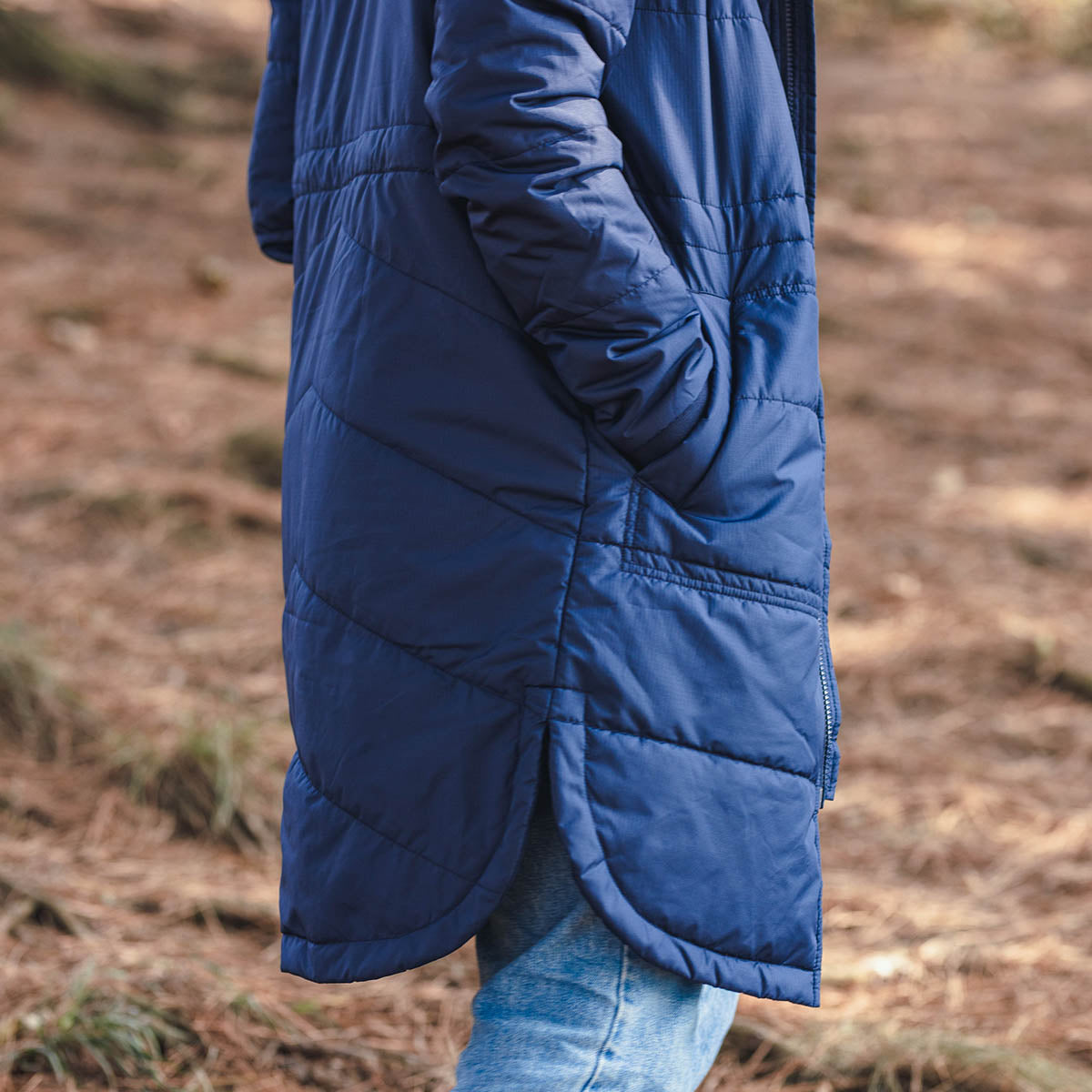 Flora Long Recycled Insulated Jacket - Rich Navy