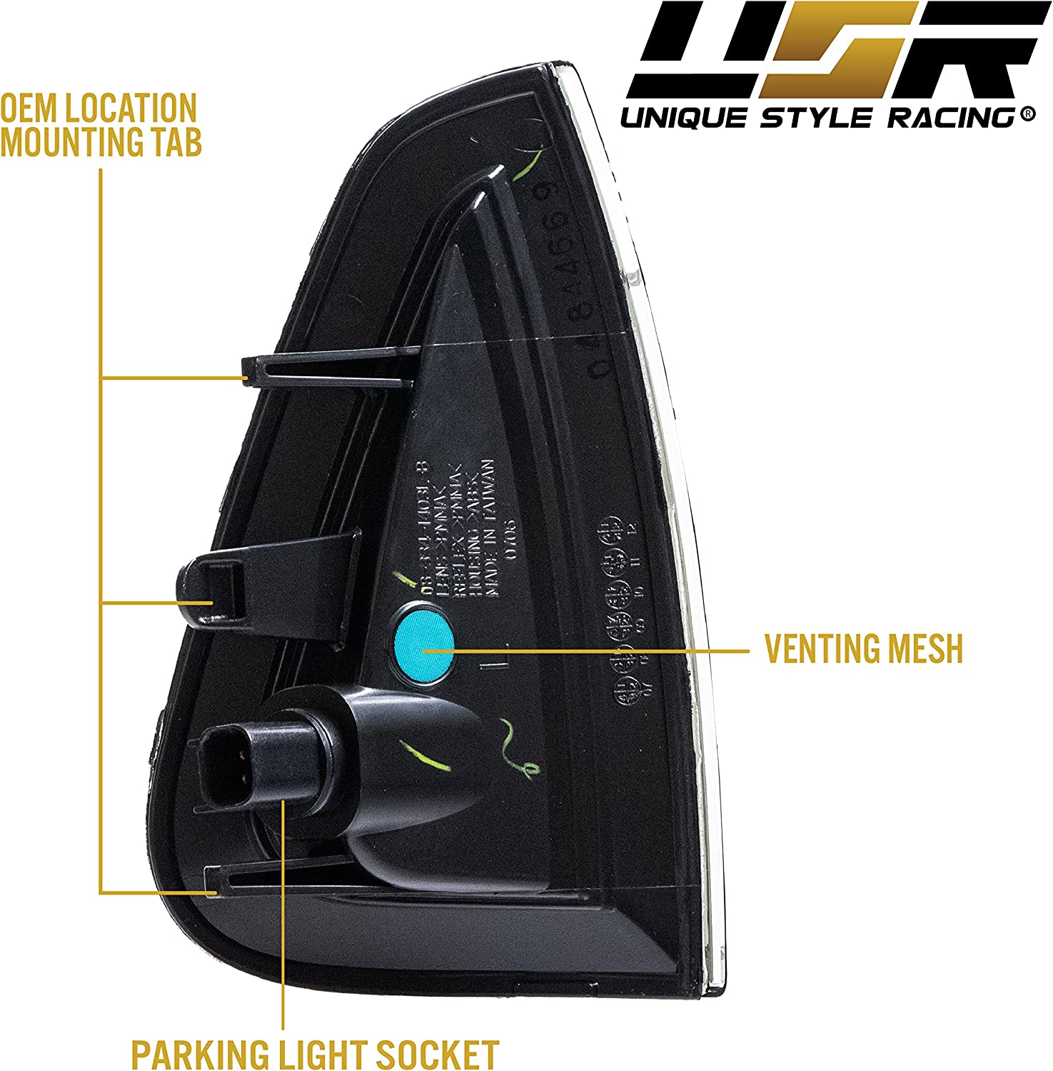 USR DEPO Charger Turn Signal Lights - andlt; LED UPGRADE andgt; Black / Smoke Front LED Corner Lamps (Left + RIght) Compatible with 2006-2010 Dodge Charger Sedan (Smoked Lens， Plug and Play Amber LED)