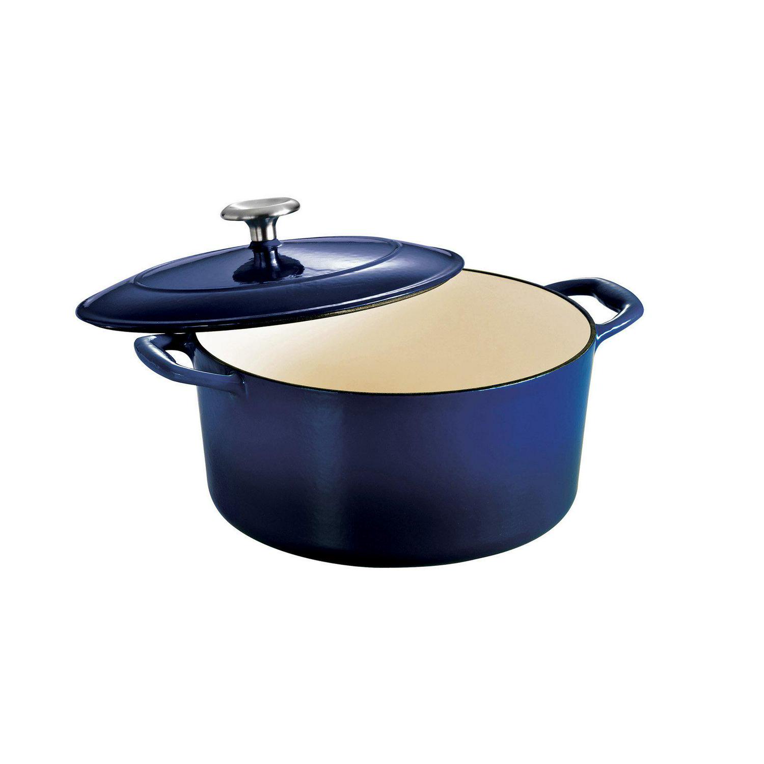 Tramontina Gourmet Enameled Cast Iron Covered Round Dutch Oven  Gradated Cobalt