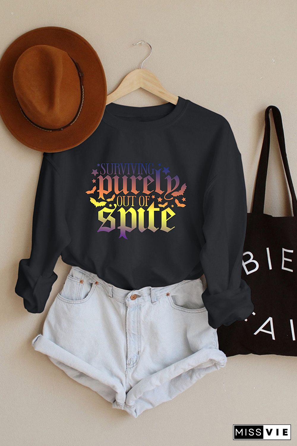 Purely Sprit Halloween Print Sweatshirt