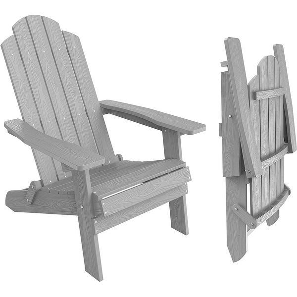 WINSOON All Weather HIPS Outdoor Folding Adirondack Chairs Outdoor Chairs Set of 4 - Overstock - 36011386