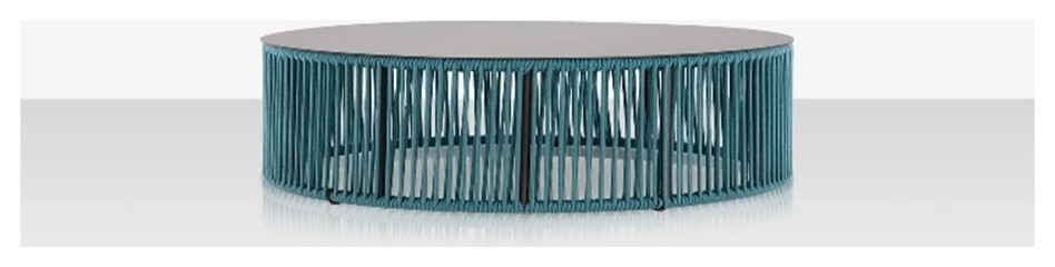 Skye Coffee Table (Round)   Tex Gray Frame / Teal Durarope   Contemporary   Coffee Tables   by Homesquare  Houzz