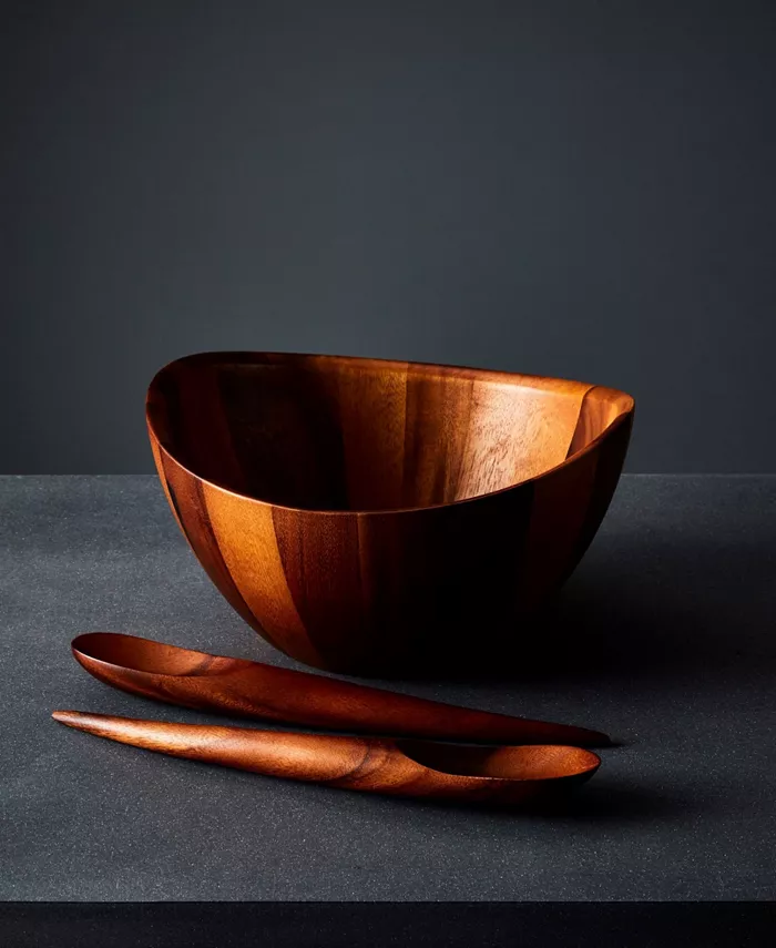 Nambandeacute; Nambe Harmony 3 Piece Wood Salad Bowl and Servers Set