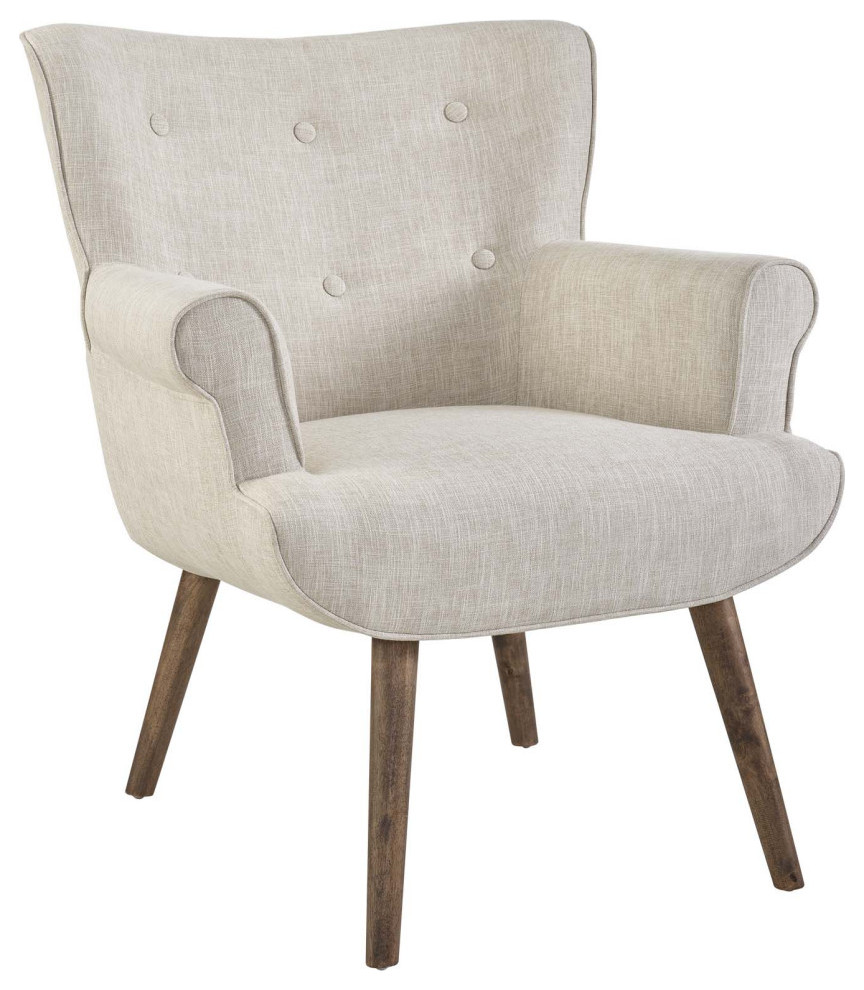 Andrea Beige Upholstered Armchair   Midcentury   Armchairs And Accent Chairs   by V.S.D Furniture  Houzz