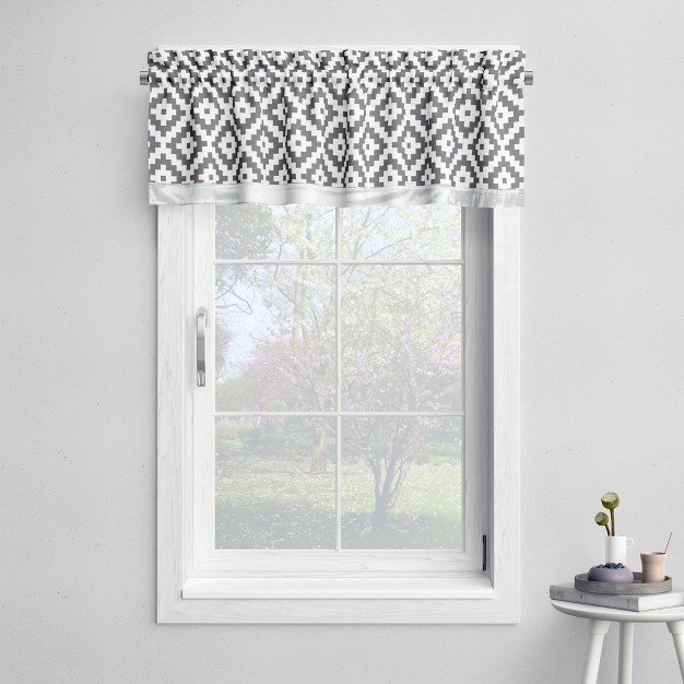 Bacati Love Grey silver Window Valance