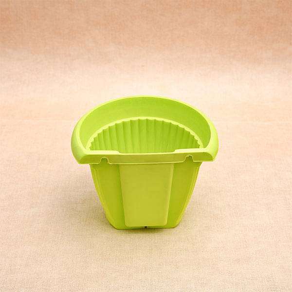 7.9 inch (20 cm) Bello Wall Mounted D Shape plastic Planter (Lime Yellow) (set of 6)