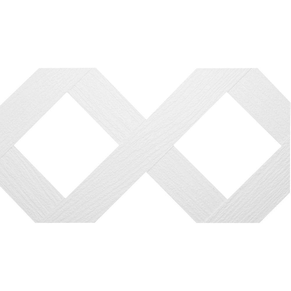 Veranda 0.159 in. x 47.5 in. x 95 in. Lattice White Vinyl Classic Diamond 73004026