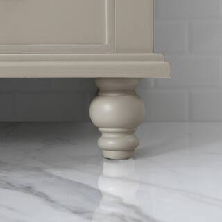 Home Decorators Collection Orillia 42 in. W x 22 in. D Vanity in Greige with Marble Vanity Top in White with White Sink Orillia 42G