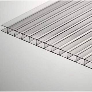 Ejoy 72 in. L x 27.5 in. W x 0.31 in. Corrugated Polycarbonate Plastic Clear Twin Wall Roofing Panel (Set of 8-Piece) TwinWall_TWPSC72x24_8mm_8pc