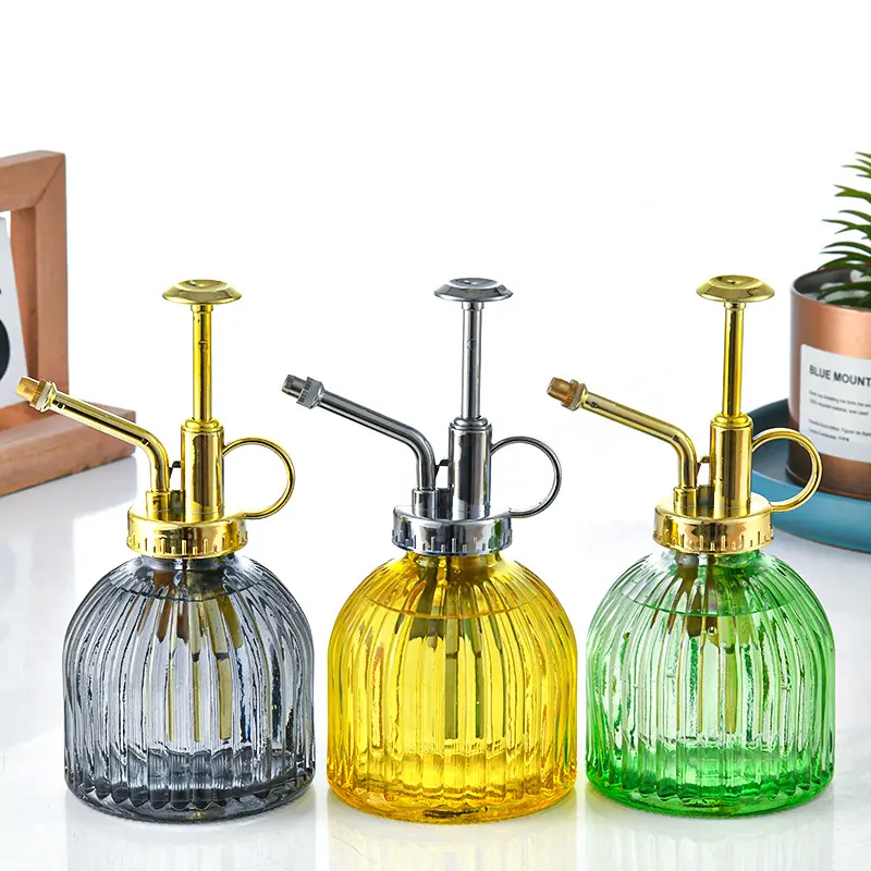 QY Wholesale glass bottle vase watering can watering gardening supplies sprinkler sprayer small pressure watering spray