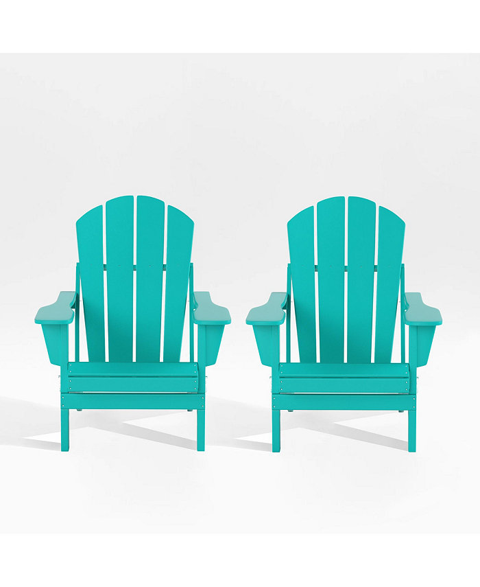 WestinTrends All-Weather Contoured Outdoor Poly Folding Adirondack Chair (Set of 2)