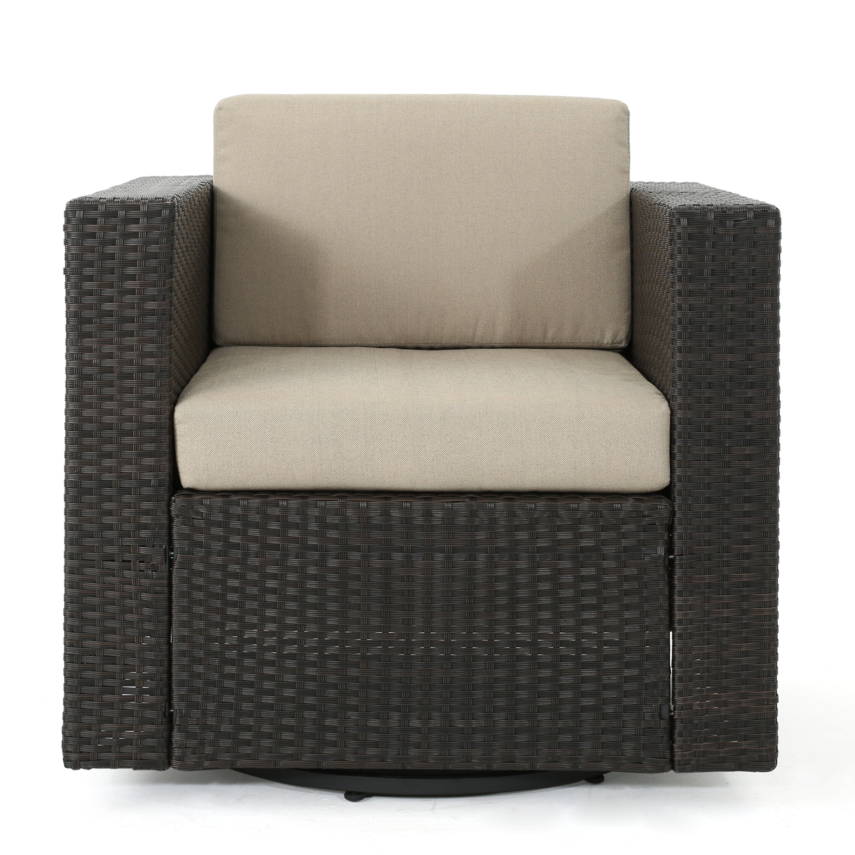 Venice Outdoor Wicker Swivel Club Chair with Water Resistant Cushions